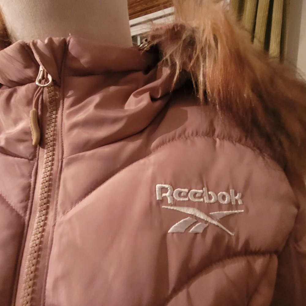 Reebok Fitted Dusty Pink Hooded Parka, sz Medium, NWOT - Picture 6 of 10